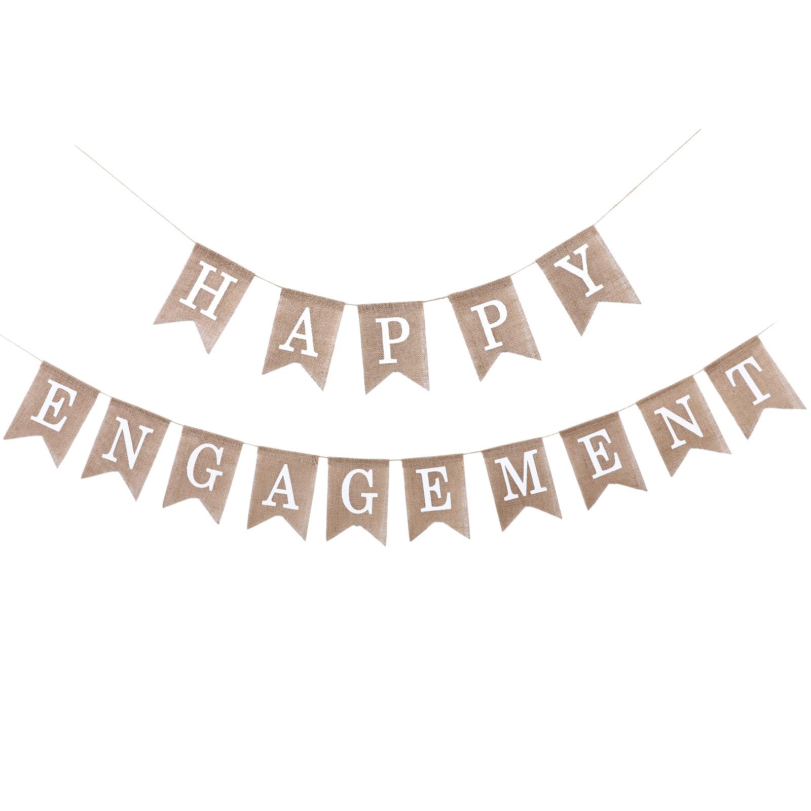 Breling Pre-strung Burlap Happy Engagement Banner Rustic Engaged Party Decorations Engagement Sign for Congratulations Wedding Shower Backdrop Decor