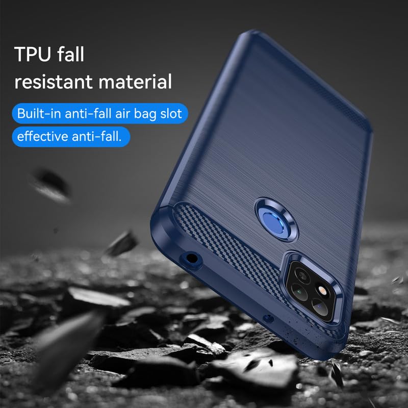 Image of Hybrid Carbon Fiber Back Case for Redmi 9C / Redmi 10A / Poco C31 (Blue)