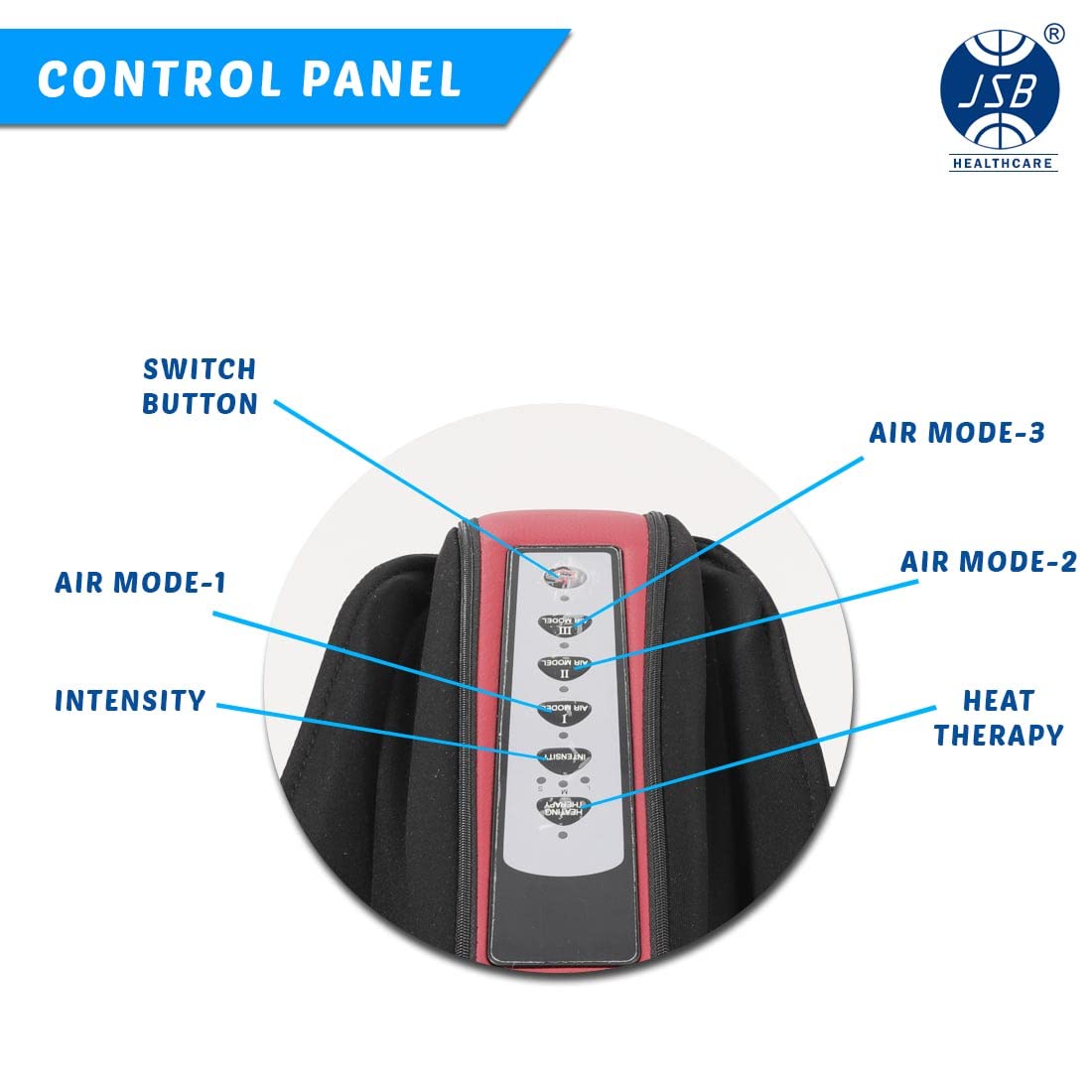 JSB HF111 Leg Massager Machine for Home Pain Relief in Calf, Foot, Knee, Thighs with Airbags, Heating, Kneading & Foot Roller (Corded Electric, Red Black) JSB HF111 Leg Massager Machine for Home Pain Relief in Calf, Foot, Knee, Thighs with Airbags, Heating, Kneading & Foot Roller (Corded Electric, Red Black)