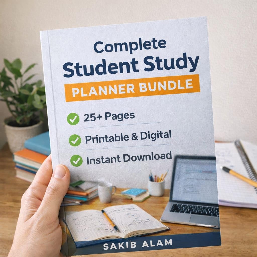 Complete Student Study Planner 25+ Pages of Daily & Weekly Planning, Notes, Revision & Exam Prep Sheets: Digital Study Bundle with Daily & Weekly Planners, Notes, Revision Checklists & Trackers