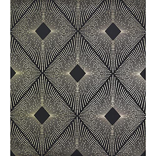 York Wallcoverings NW3593 Modern Metals Harlowe Wallpaper Black/Gold