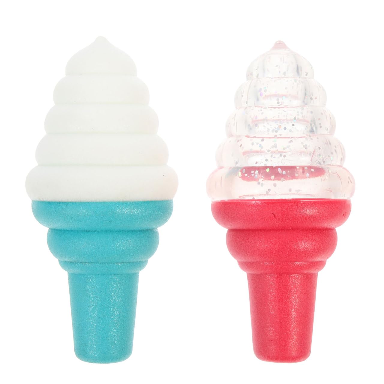 UKCOCO 2pcs Ice Cream Shaped Bite Resistant Pet Interactive Teething for Dogs Fun Creative Design for Indoor Squeaky Dog Chew for Pool Land Activities Random Color