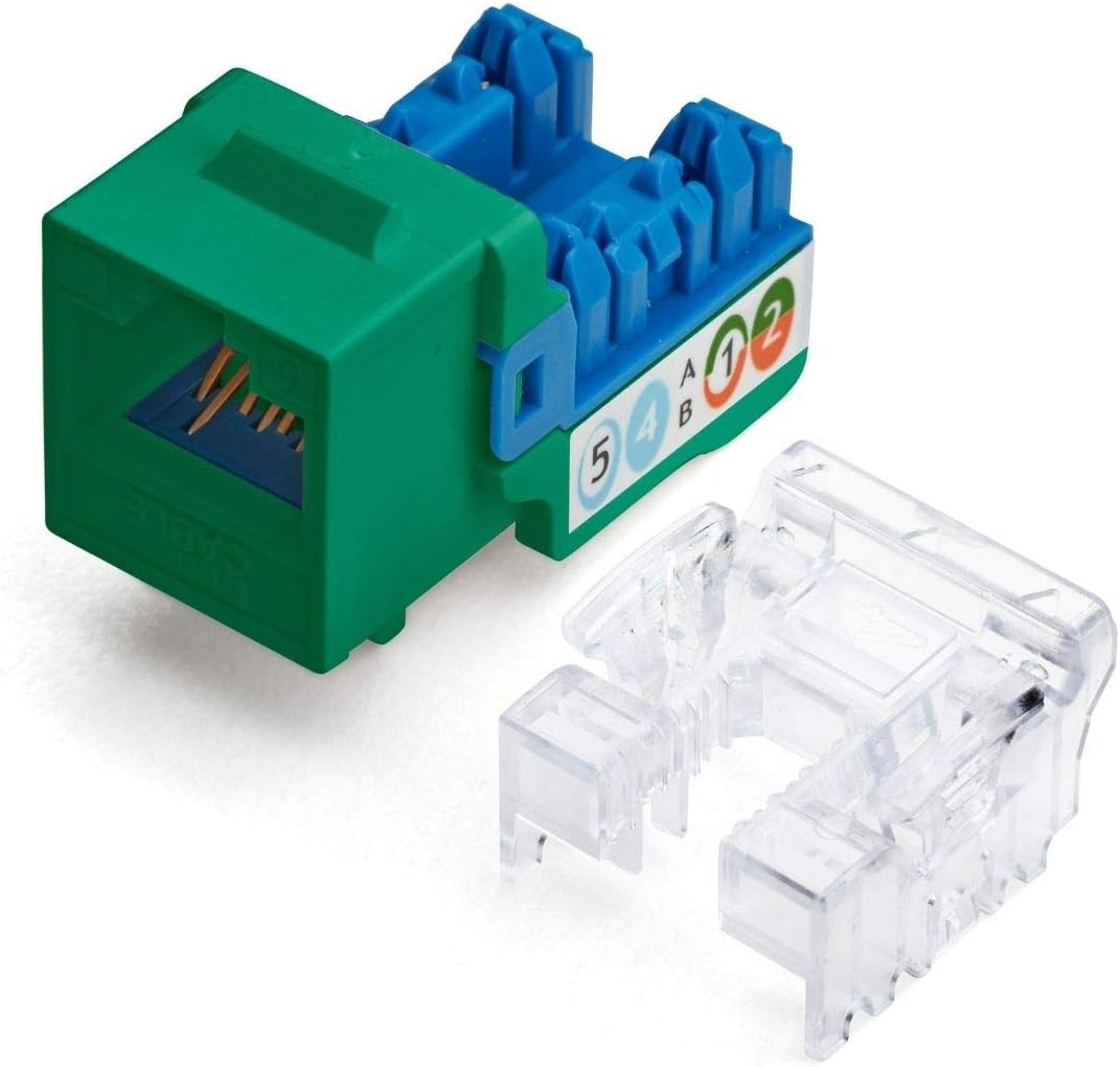 Exclusive Discount 🔥 trueCABLE Cat6 Keystone Jack, Unshielded (UTP), 90 Degree Punch-Down, UL Listed, ETL Verified, ANSI/TIA Certified, Modular RJ45 Female, Green, 48 Pack