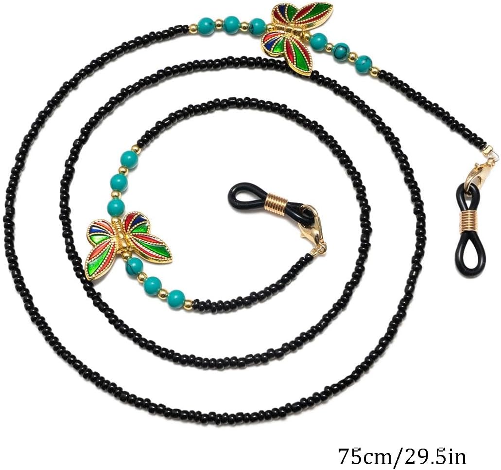 Colored Beads Eyeglass Chains Turquoise Sunglasses Hanging Neck Literary Glasses Accessories