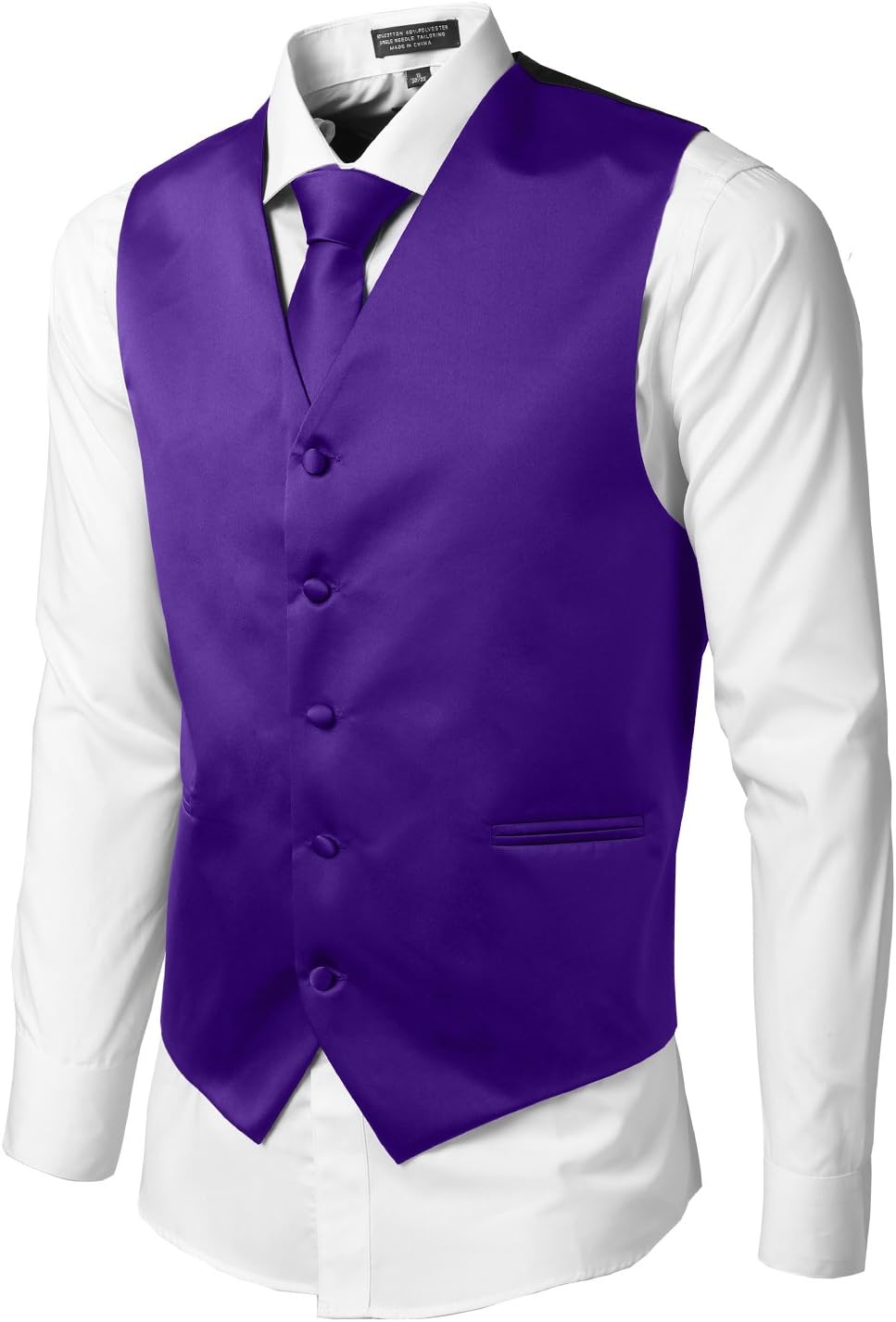 LE3NO Mens Tailored Button Down Vest with Stretch