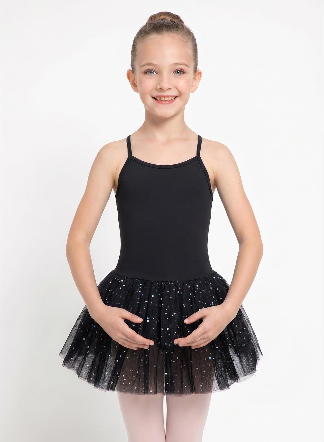 Belovance Girls Ballet Leotards with Tutu Skirt Toddler Gymnastics Dance Dress Outfit Cross Straps 2-10Y