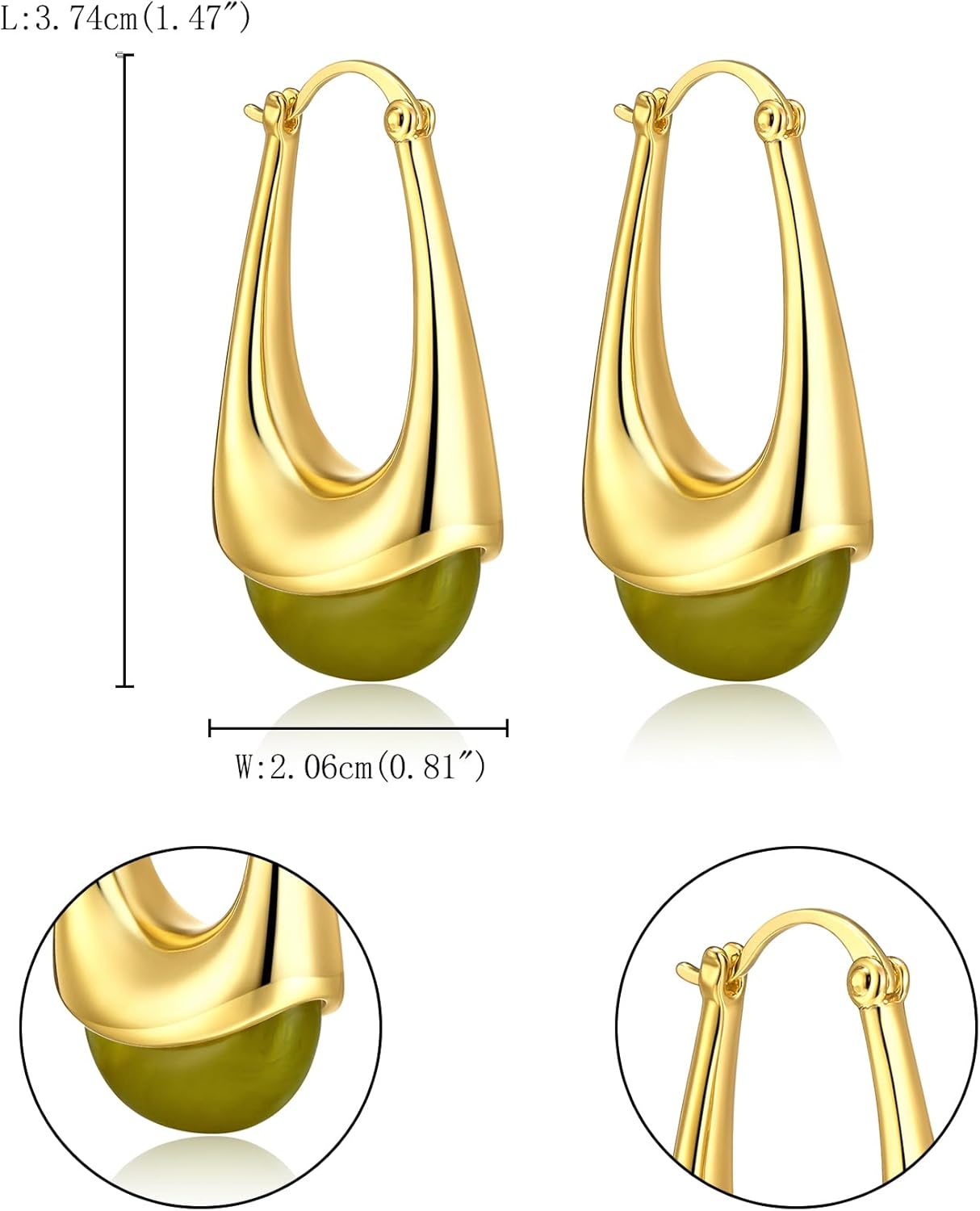 FANZE Huggie Hoop Dangle Earrings for Women, Gold Plated Dainty Minimalist Statement Lightweight Earring Fashion Trenday Jewelry Gift - Image 5