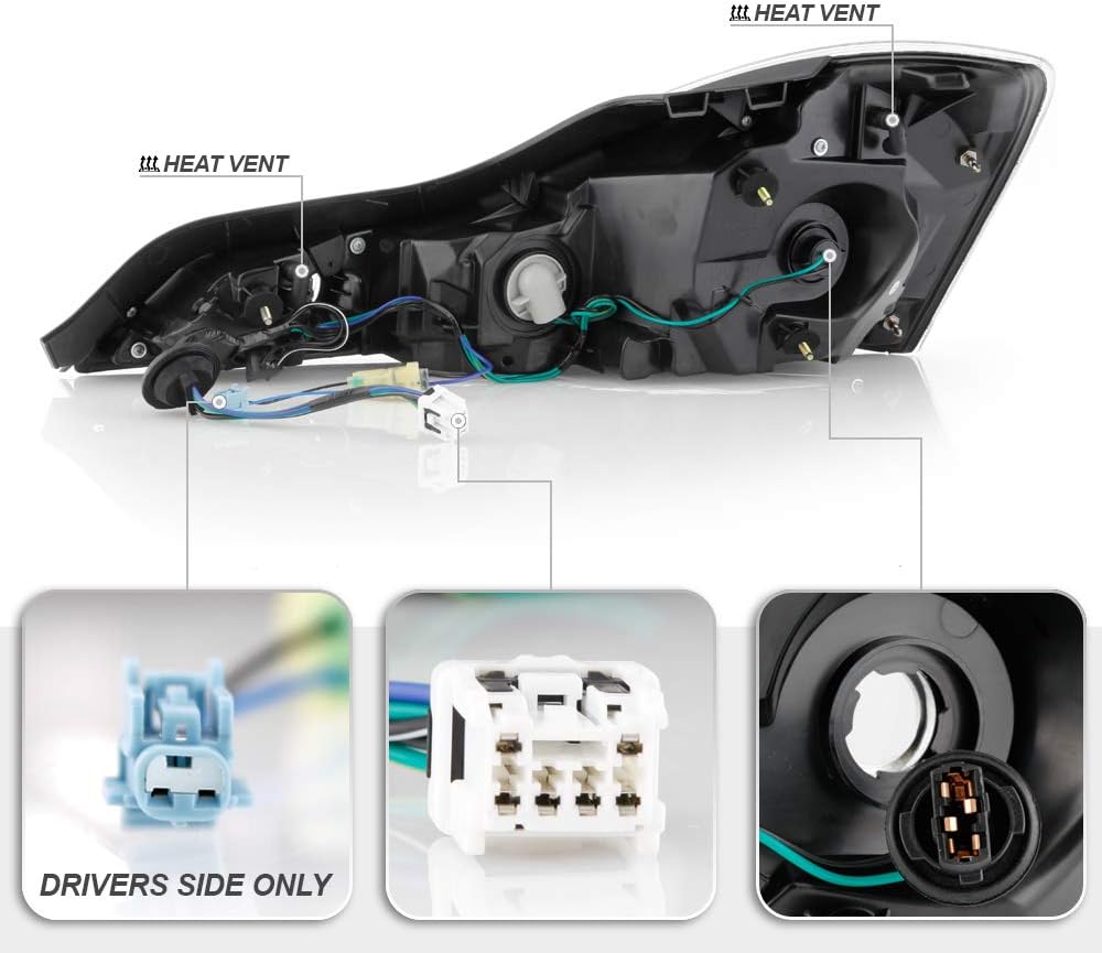 ACANII - For 2008-2013 Infiniti G37 / 14-15 Q60 Coupe Factory Style Black Housing LED Tail Lights Brake Lamps Left+Right