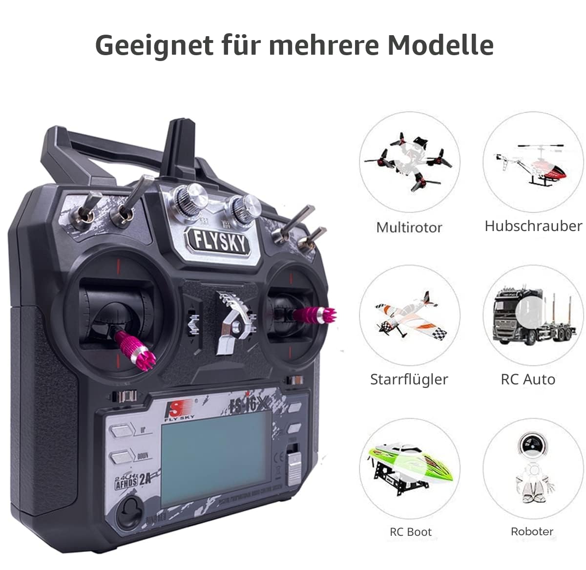 DTXMX Flysky FS-i6X 10 Kanal RC Sender 2.4G fernsteuerung mit FS-iA10B 10CH empfänger Radio Control System für Starrflügler Flugzeug FPV Racing Drohne Mode 2