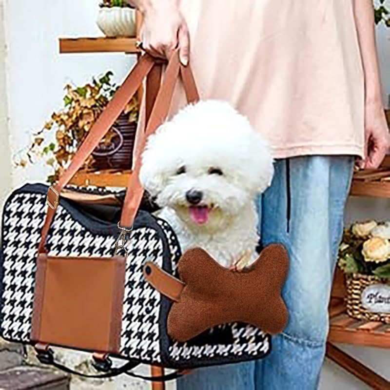 Siège de voiture pour chien, console centrale chiot, siège rehausseur pour chat, portable et compact pour l'extérieur (couvercle marron, taille unique)