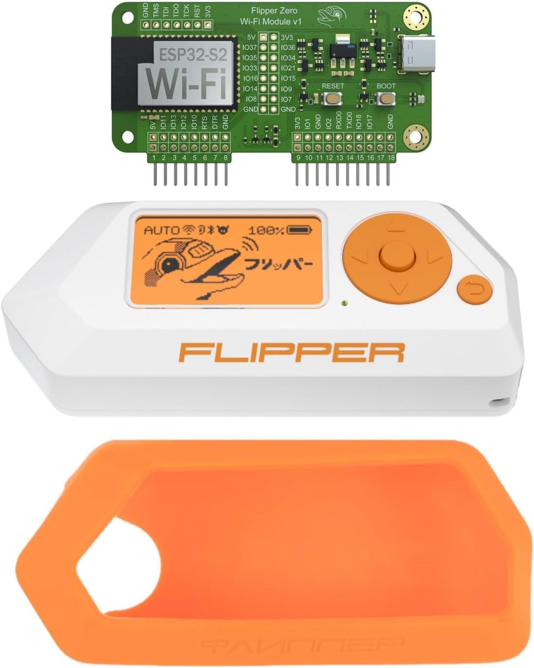 Flipper Zero Set (WiFi Board-Silicone Case)
