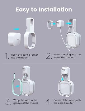 DG-Direct Wall Mount Holder for eero 6 and eero 6+ Router Mesh Wi-Fi System, No Messy Wires, The Outlet Wall Mount Holder for eero 6 Plus, Stand Bracket for eero 6 Extender Space Saving 1 Pcs