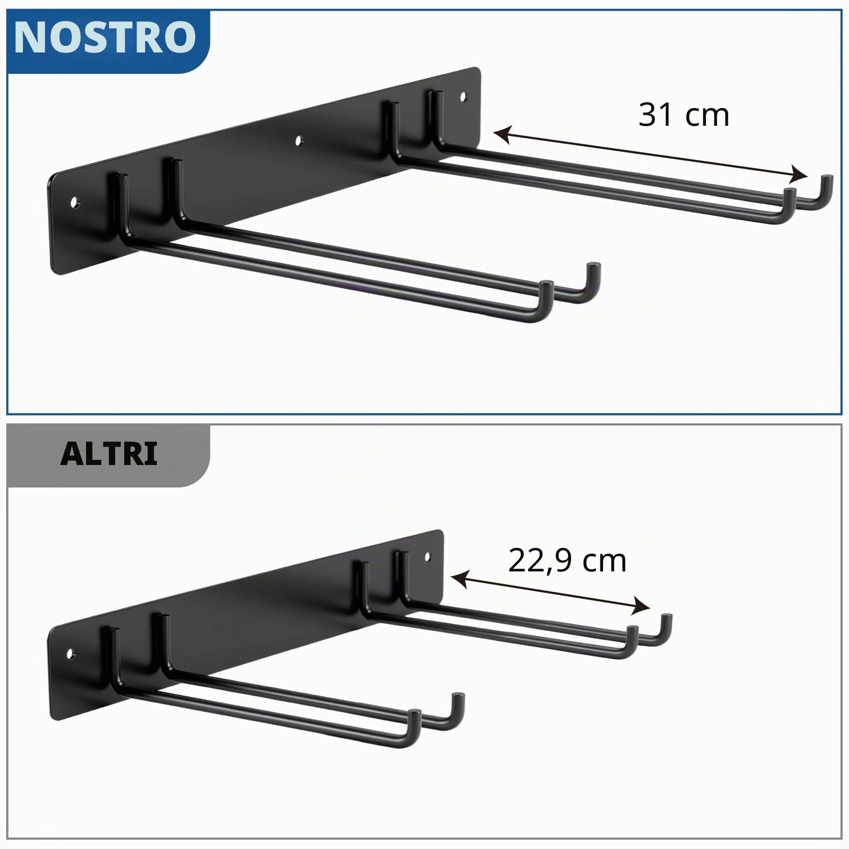 Sinoer ，Portaattrezzi da giardino integrato a muro, armadio per lo stoccaggio del garage, porta sedie pieghevole, allungato, resistente alla ruggine, carico massimo 240 libbre - Confezione da 4