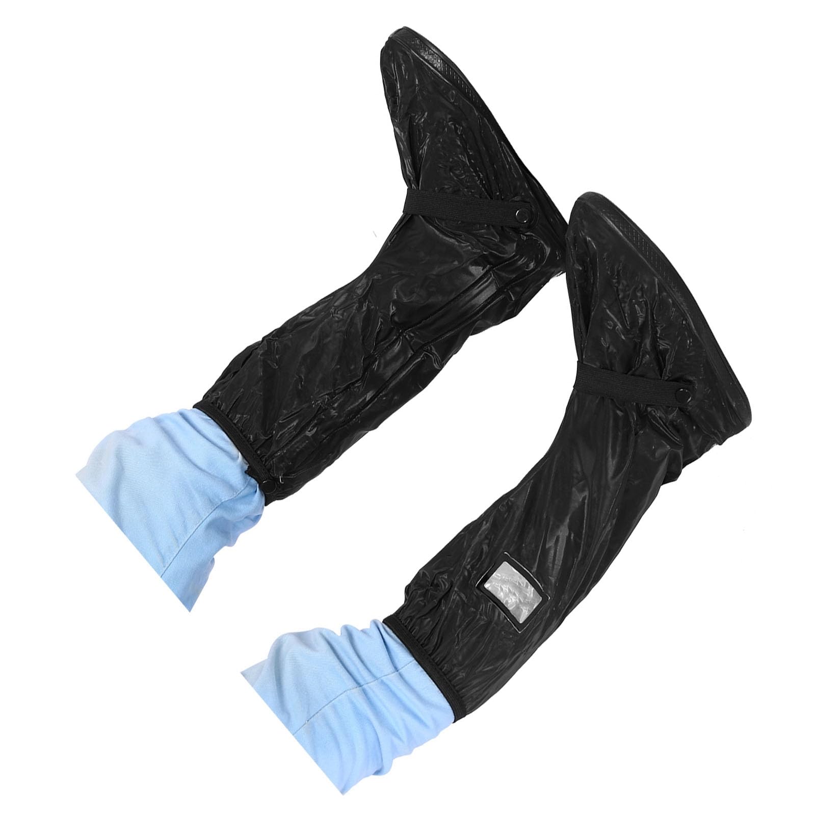 lyrlody Okładki Deszczowe Motocyklowe, Wodoodporne Buty z antypoślizgową podeszwą, materiał Premium PVC, XL-Black do Jazdy na Rowerze do Jazdy na Nartach Wędkarstwo (Czarny rozmiar XL)