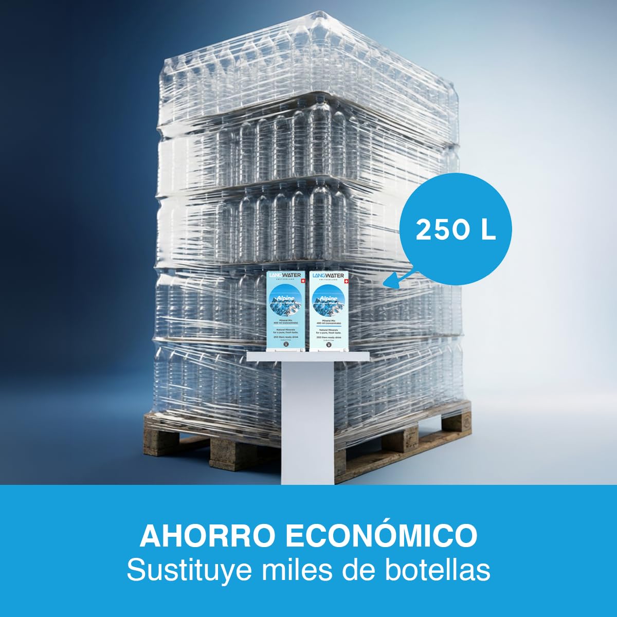 LANGWATER Alpine Blend Minerales. 2 paquetes de Minerales Naturales Líquidos (Calcio, Magnesio) Aditivo Mineral para el Purificador de Agua Osmosis Inversa LANG TheWell - Mejore Agua Osmosis