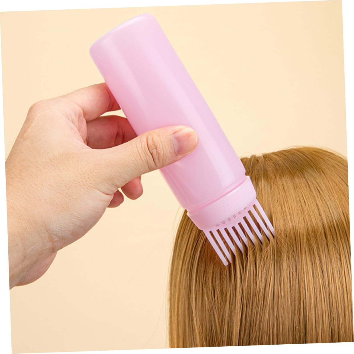 PLAFOPE 3pcs Hair Dye Applicator Bottle with Comb and Scale Portable Root Coloring Tool for Hair Care Easy to Use and Clean Reusable Oil Bottle Comb Purple Pink and White
