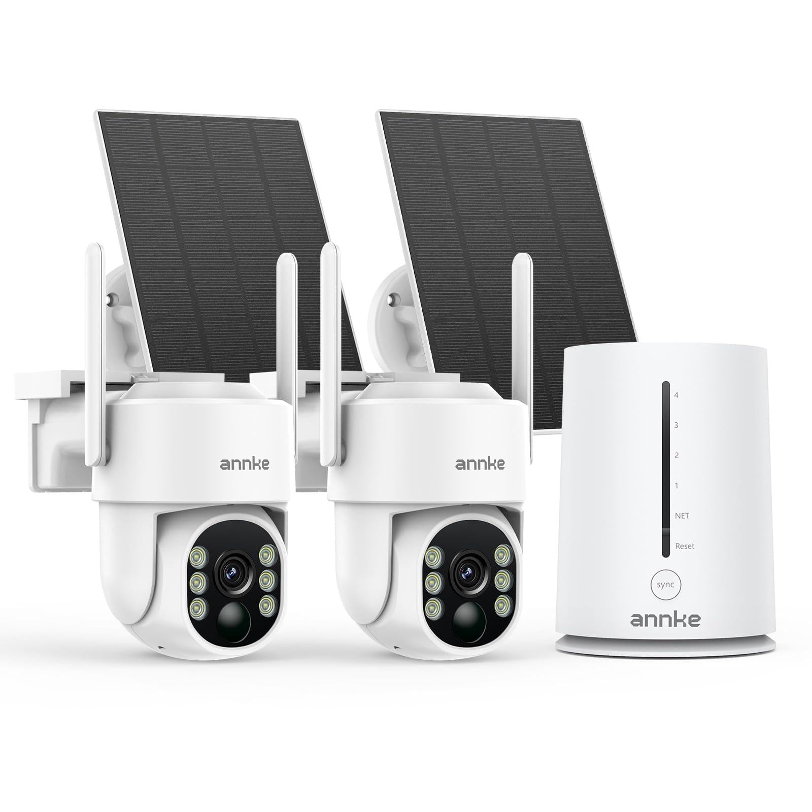 ANNKE Aparat zewnętrzny 2,5 K z dwukierunkową komunikacją głosową, rozpoznawanie osób, obrót o 360°, noktowizor, obsługa pamięci do 256 GB, obsługa asystenta głosowego Alexa, w zestawie