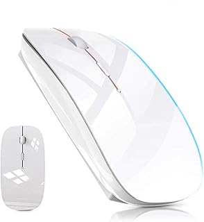 Rechargeable Bluetooth Mouse for MacBook Pro Wireless Bluetooth Mouse for Mac Laptop MacBook Air Windows Notebook MacBook (White)