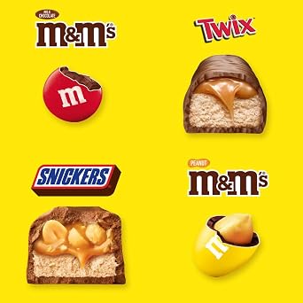 SNICKERS, M&M'S & TWIX Fun Size Chocolate Candy Variety Mix, 31.18-Ounce 55 Piece Bag