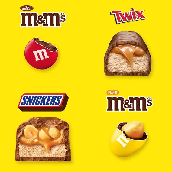 SNICKERS, M&M'S & TWIX Fun Size Chocolate Candy Variety Mix, 31.18-Ounce 55 Piece Bag