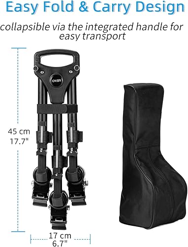 Miniatura 7 de Cayer TD03 - Trípode Dolly, rodante resistente con ruedas grandes de 3 pulgadas y funda de transporte, soporta hasta 66 libras, compatible con