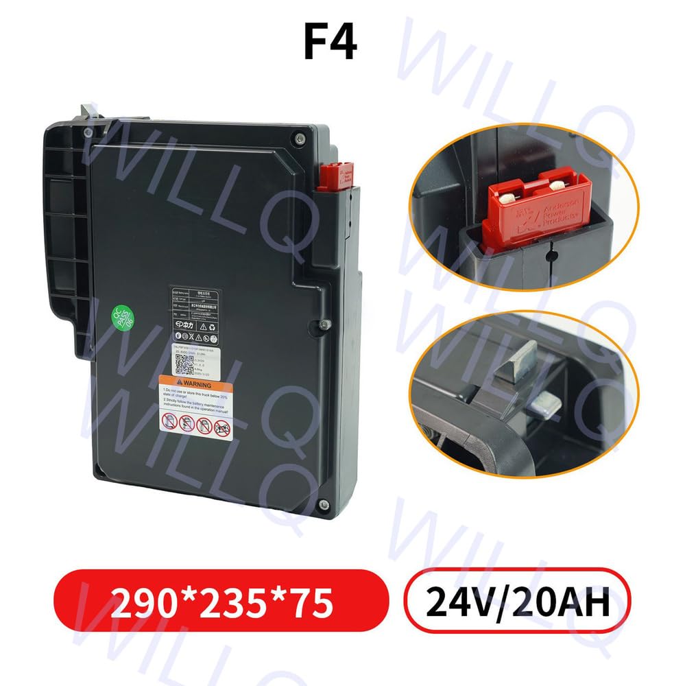 Batteria al Litio di Ricambio da 24 V 20 Ah, Batteria per transpallet Elettrico da 24 Volt per Kit Motore per Carrello elevatore Elettrico F3/F4/F5/EPT15-EZ