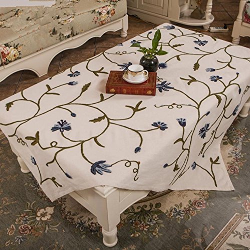GFYWZ Garden hand-embroidered fabric table cloth, 175x260cm