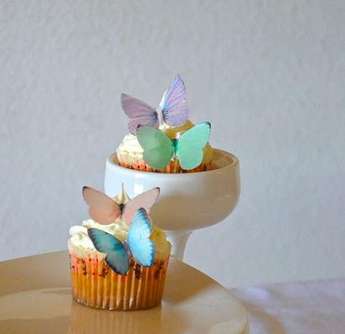 Miniatura 2 de Mariposas comestibles pequeñas hechas a mano en los Estados Unidos para tartas y cupcakes, decoración (pastel)
