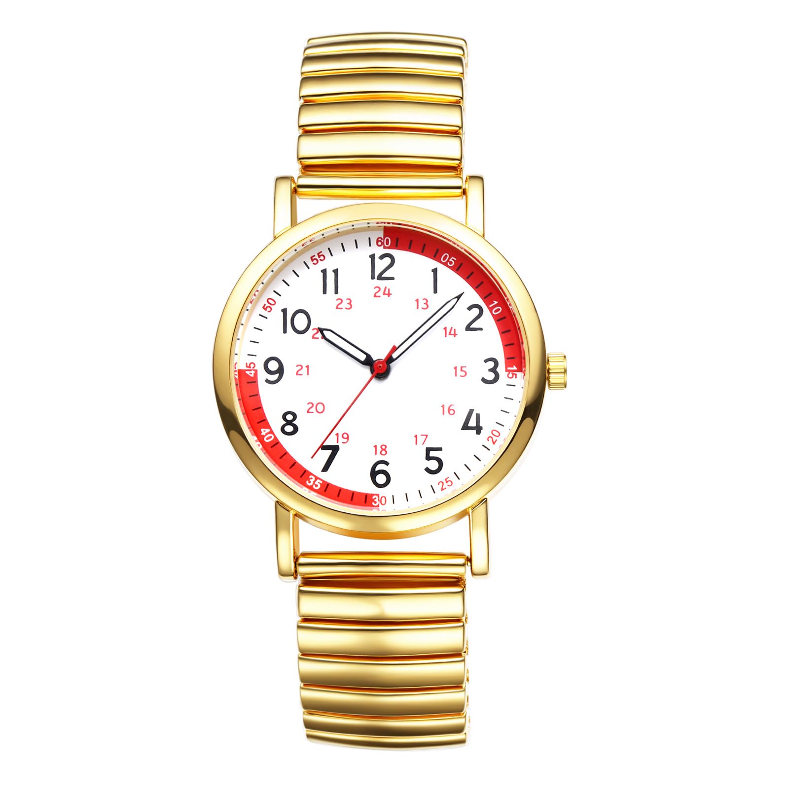 Avaner Uhren Damen Elastisch Edelstahl: Damenuhr mit Arabischen Ziffern Elastische Armbanduhr Analog Quarzuhr Leicht Ablesbare Uhr für Frauen