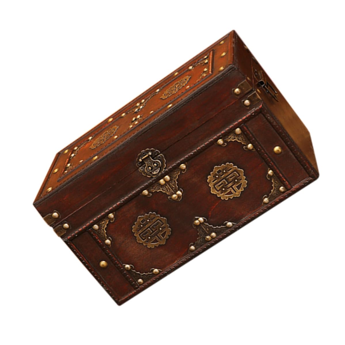 Retro Aufbewahrungsbox Braun mit Legierung Vintage Aufbewahrungslösung für Zuhause und Bastelbedarf Dekorative Holzbox für Ordnung und Stil