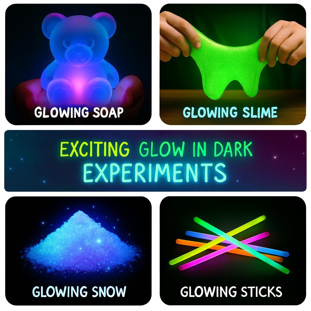 CRAZINOS Glow in Dark Science Kit Gift Pack | 20+ DIY Experiments
