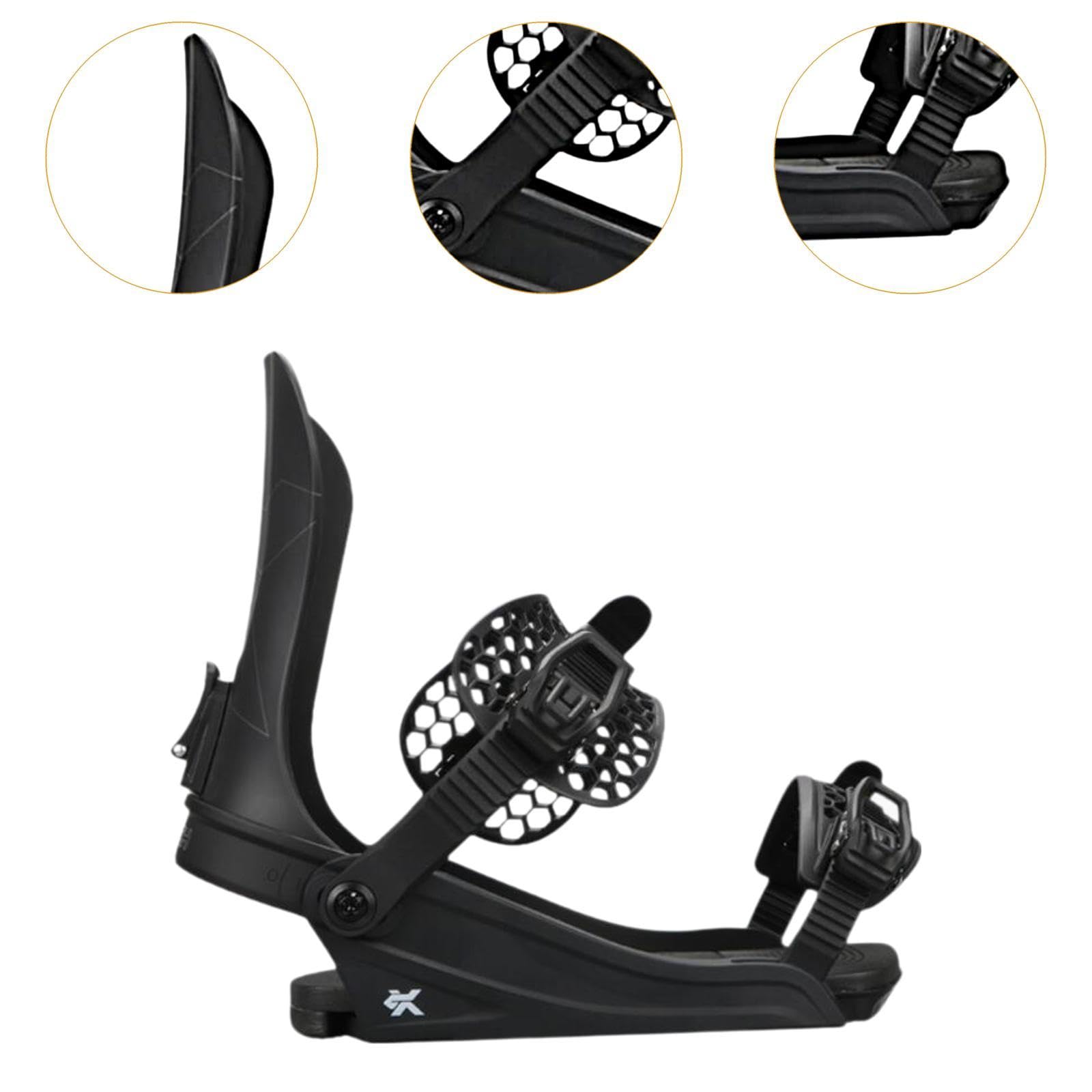 Fancyes Snowboard Bindings Adults Snowboard Gear Easy to Use Skating Sports Supplies Adjustable Beginner Skiing Equipment Accessories, Black M
