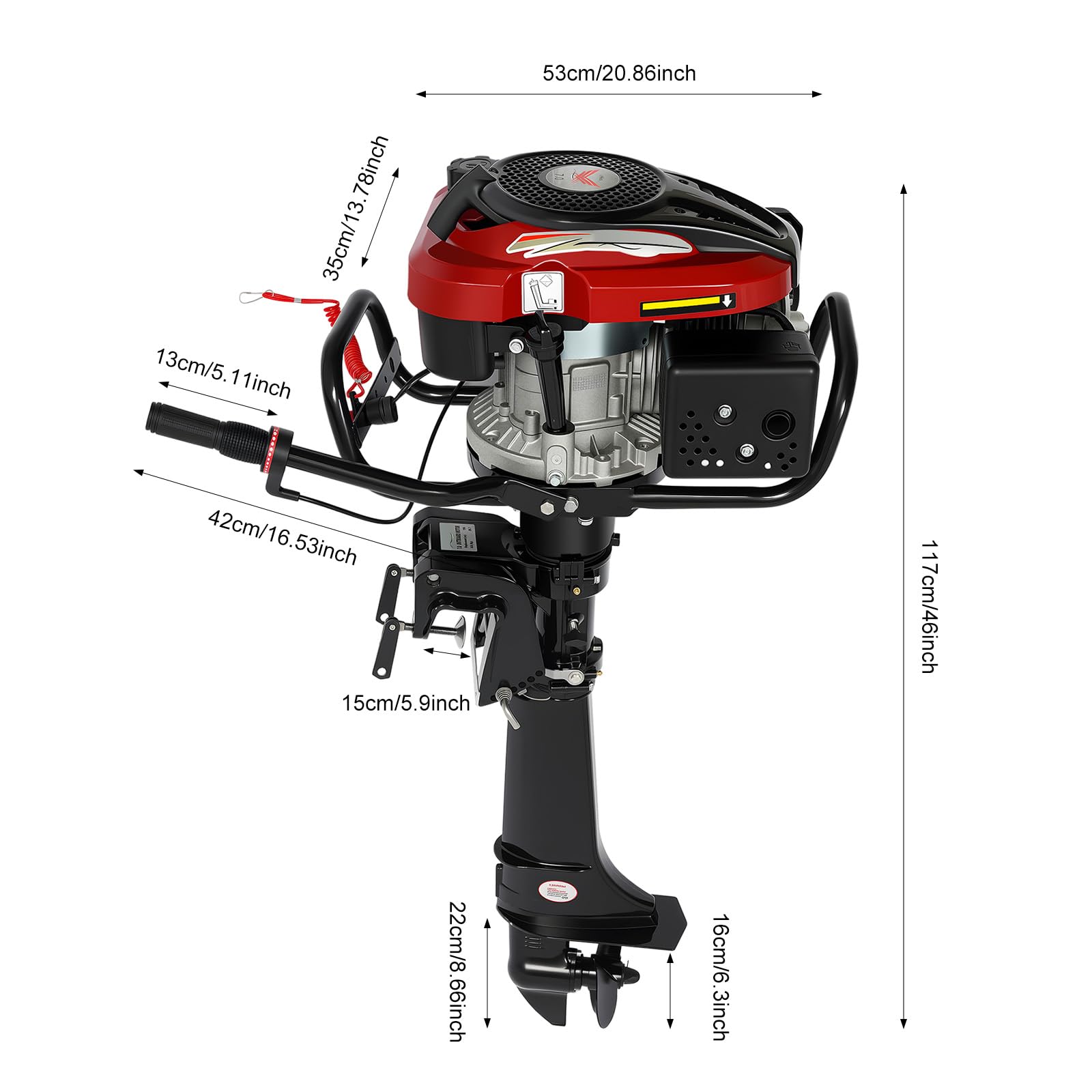Motore elettrico a 4 tempi, 7 CV, raffreddato ad aria, fuoristrada elettrica, avviamento manuale, 3 marce (V/N/R), velocità 10-15 km/h, per gommoni e barche da pesca