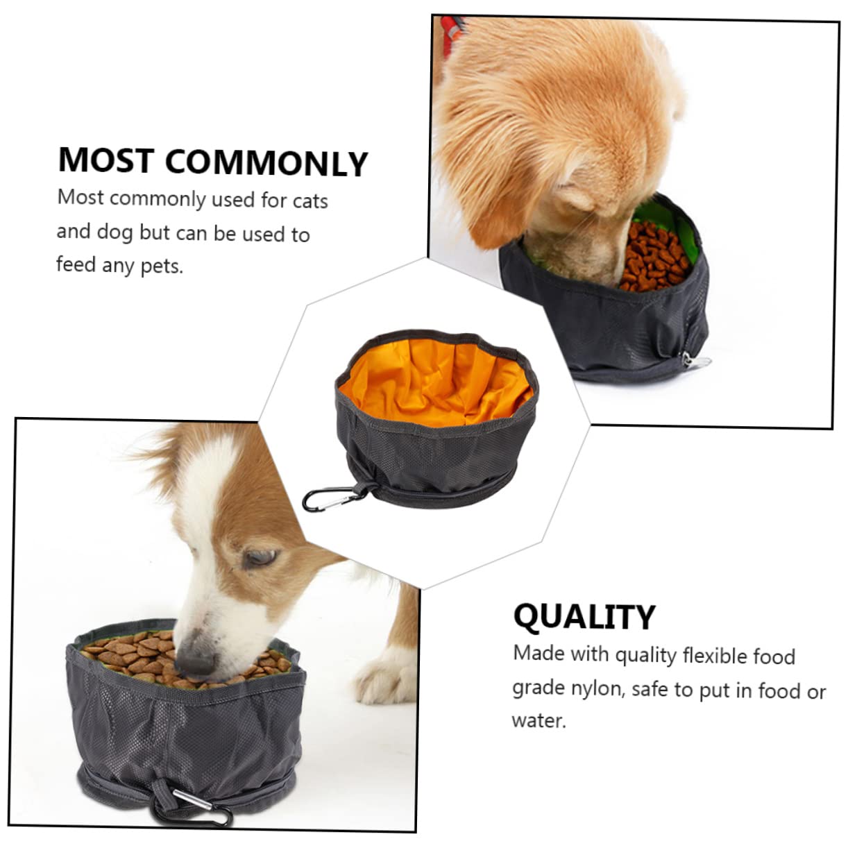 COLLBATH Dog Bowl Waterproof Outdoor Pet Feeding Bowl for Small to Large Dogs Random Color