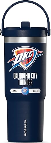 Miniatura 22 de Hydrapeak x NBA Vaso Nomad con Licencia Oficial de Golden State Warriors de 32 oz con Asa y Tapa con Popote, Botella de Agua de Acero Inoxidable a