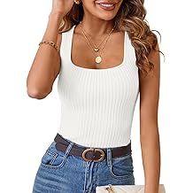 Women's Ribbed Knit Tank Tops 2026 Square Neck Sleeveless Summer Basic Shirts Sweater Vest