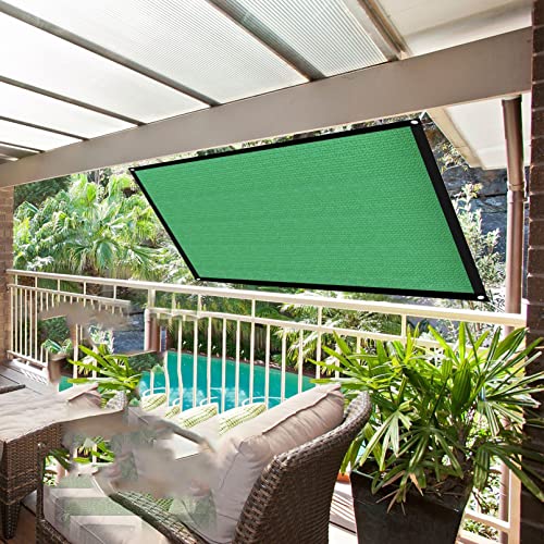 Malla rectangular de protección solar 55% para jardín, tela toldo verde de 7x8m con ojales 6
