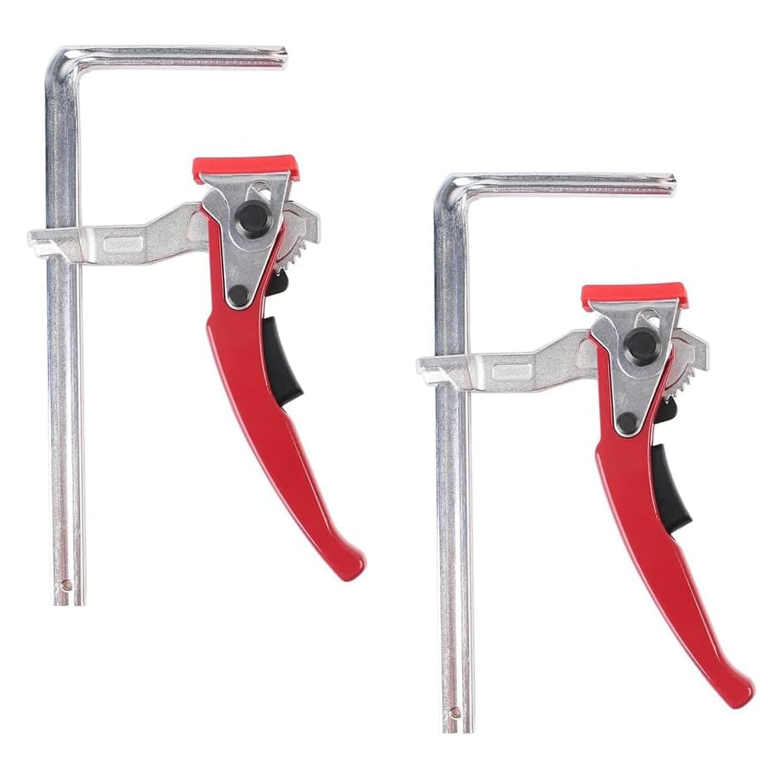 2 Piezas Abrazadera de Palanca, Abrazaderas de Una Mano con Capacidad de 200MM y Profundidad de Garganta de 60MM, Abrazadera de Carraca F para Lijar y Cortar