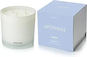 Apotheke Canvas 3-Wick Soy Wax Candle - White Musk, Dew Drops & Lily of the Valley