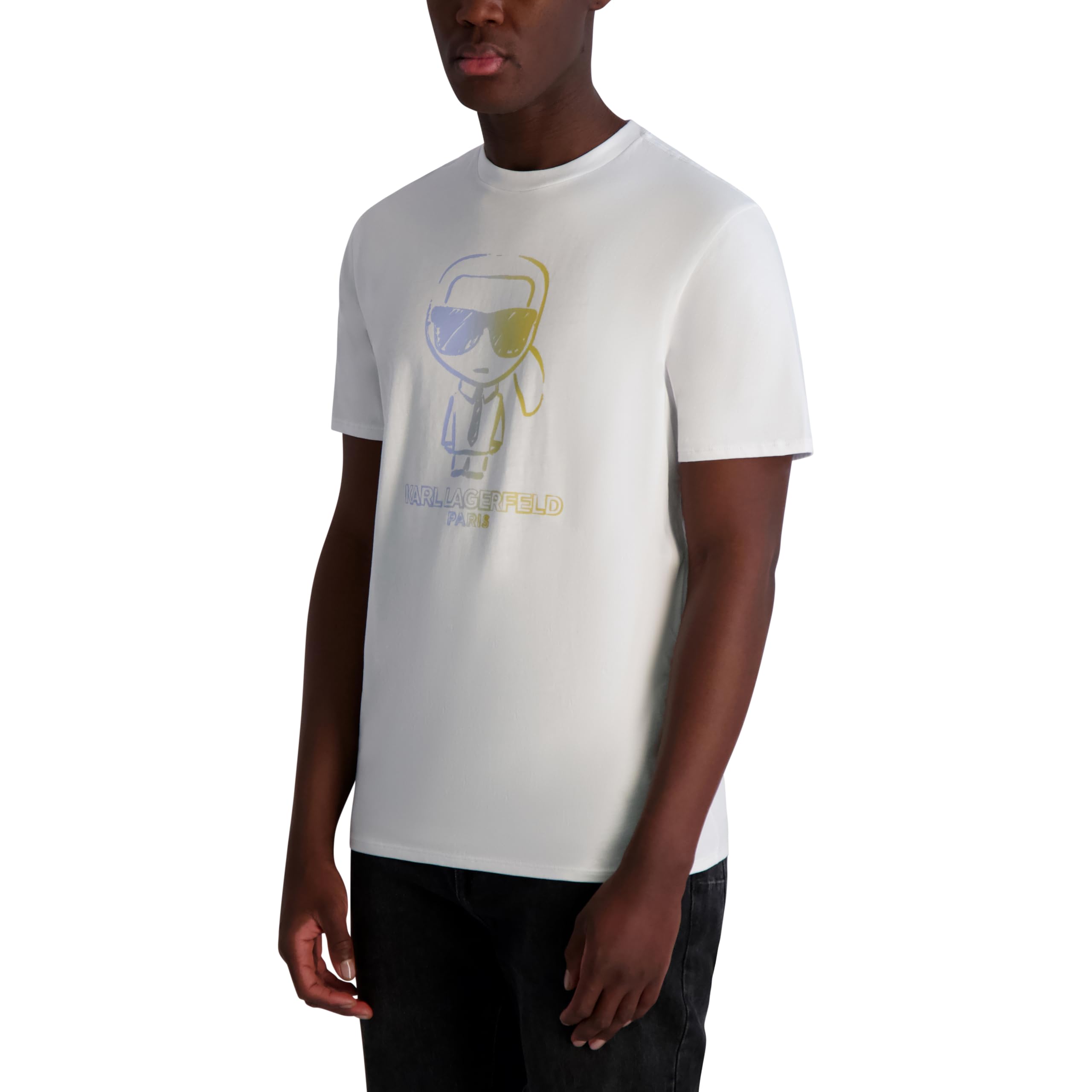 Karl Lagerfeld Mens Short Sleeve Crewneck Pastel Karl Graphic Design T-Shirt