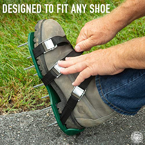 image for Punchau Lawn Aerator Shoes w/Metal Buckles and 3 Straps - Heavy Duty S