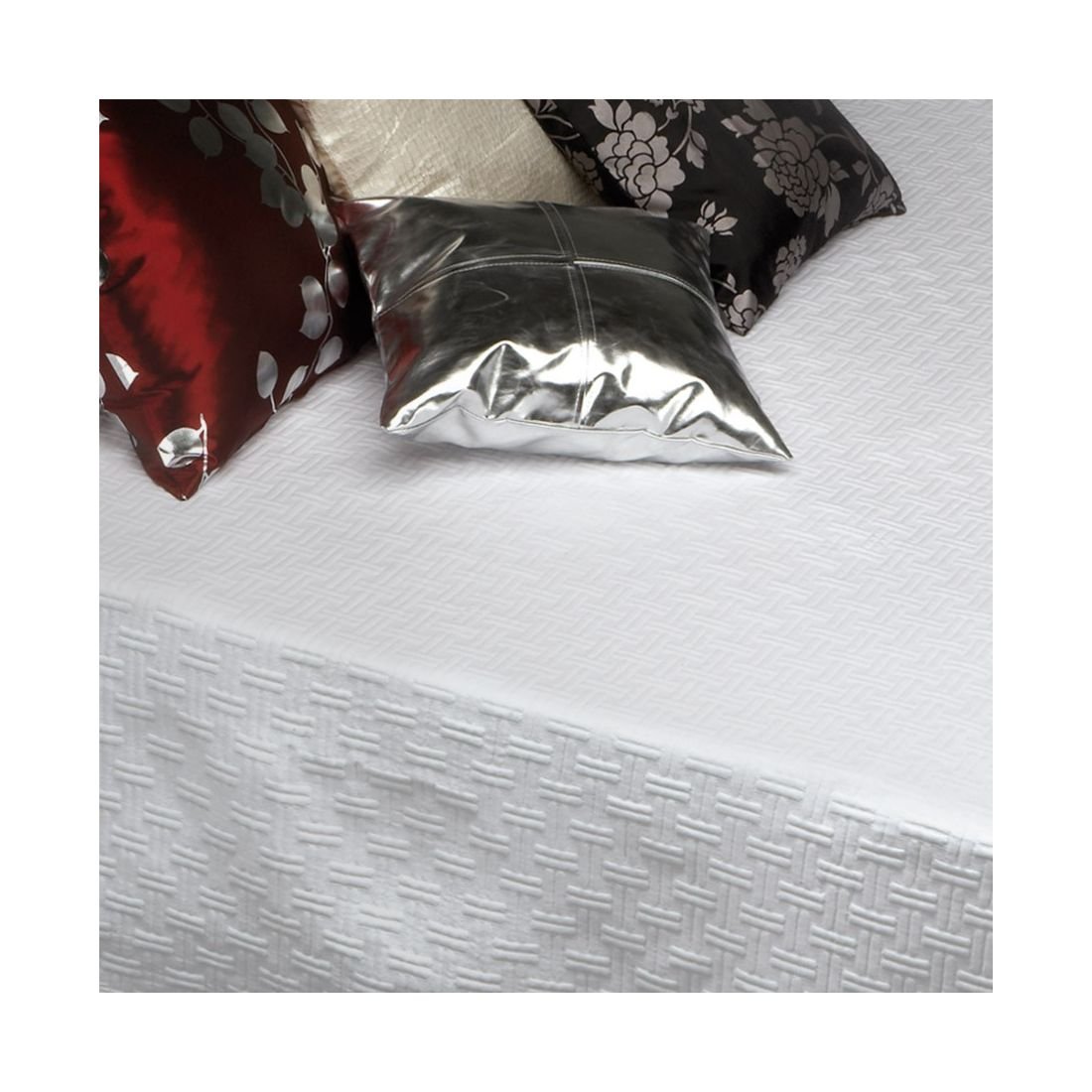 BURRITO BLANCO Summer Quilt 100 avec Un Motif Géométrique en Relief pour Lit de Mariage 135x190 Jusqu'à 135x190cm/Couvre-lit D'été 135, Couleur Blanche