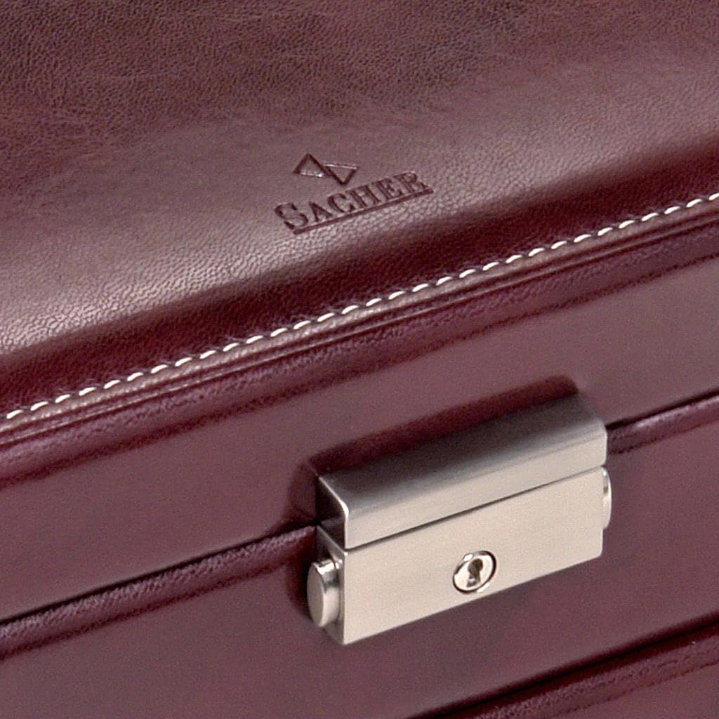 SACHER Astuccio per Gioielli Helen/florage/bordò/Handmade in Germany