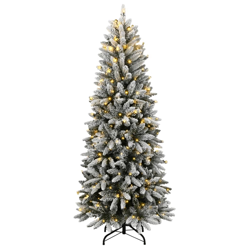 Pre-Lit Artificial Christmas Tree, wysokość 120 cm, śnieżnoblokowana zieleń PCW/PE, 150 ciepła biel, stabilny stojak ze stali, dekoracja domu