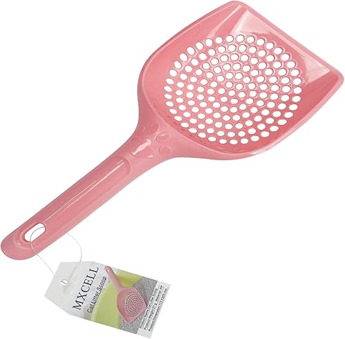 Miniatura 3 de Cuchara pequeña de plástico para gatos, pala profunda duradera y mango largo para tamizar la arena de gatitos (paquete de 6 colores al azar)