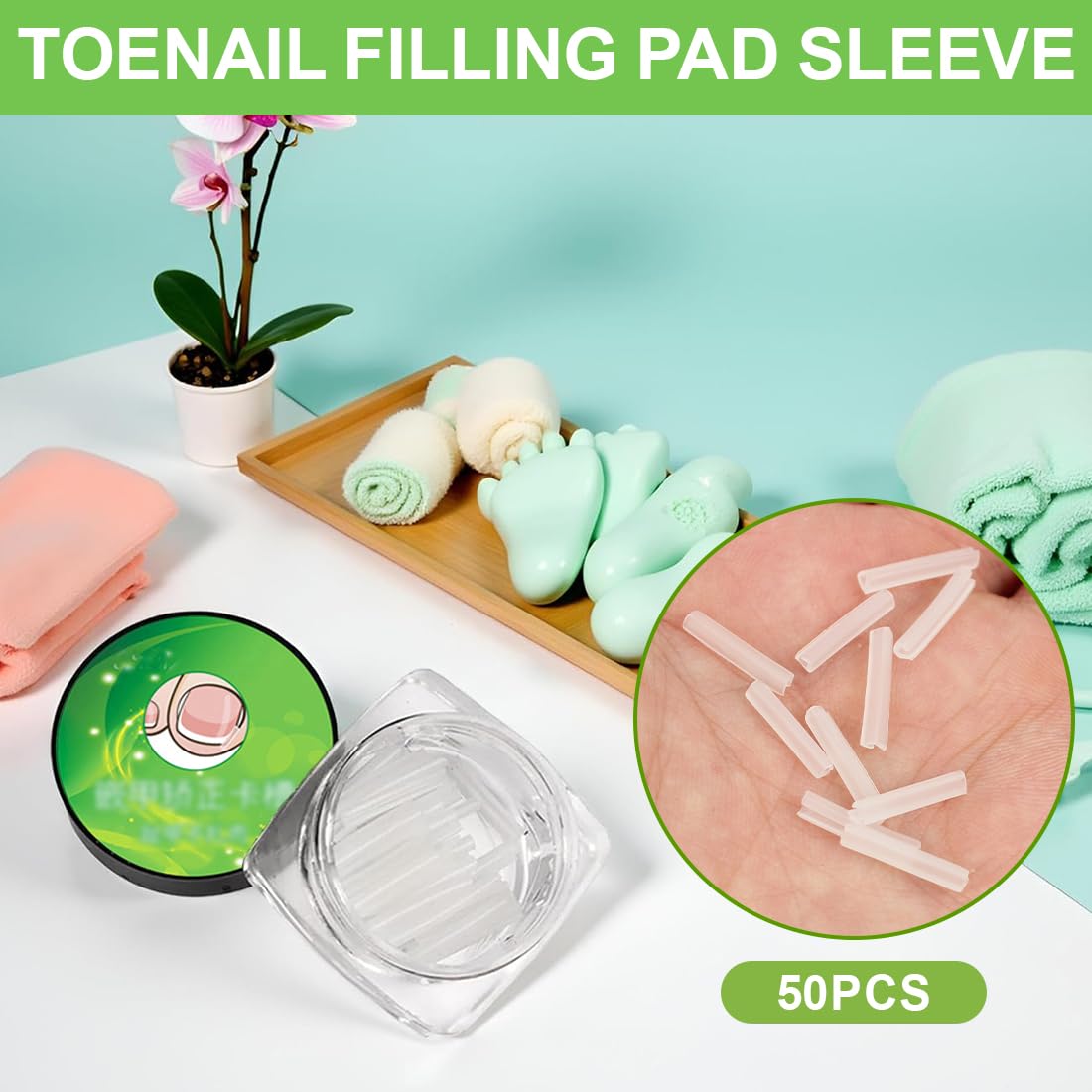 50 pezzi Set correttore per unghie incarnite, Strisce raddrizzanti per unghie incarnite senza dolore con sollevatore per unghie, Kit di strumenti per unghie incarnite facili da usare