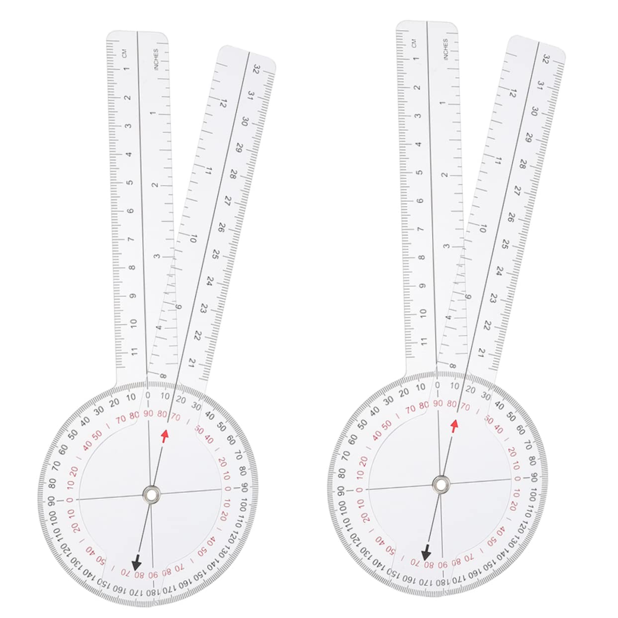 VILLCASE 8 Inch Metric Standard Ruler Hot Ruler Plastic Folding Angle for Drafting