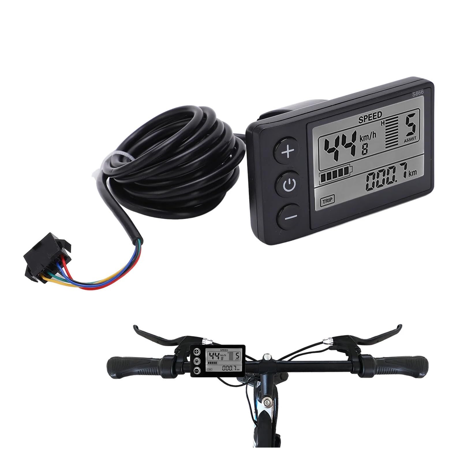 Wyświetlacz Roweru Elektrycznego, S866 Elektryczny Miernik LCD Z Wyświetlaczem 24V 36V 48V Panel