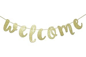 Welcome Gold Glitter Letter Banner for Special Occasions