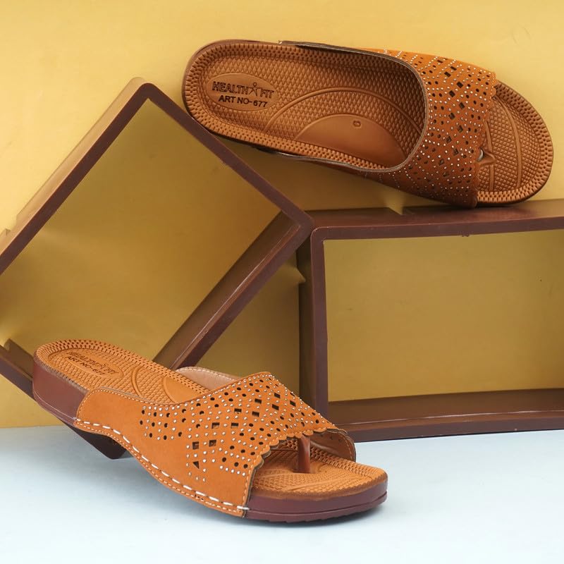 Image of HEALTH FIT Extra Super Soft Ortho Care Diabetic & Orthopedic Slippers /Doctor Chappal & Ultra-Lightweight Stylish Footwear for Women's 677
